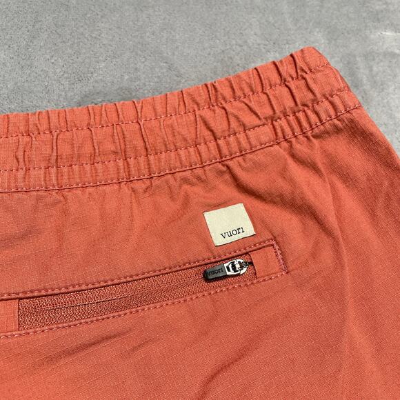 Vuori Vintage Ripstop Shorts Medium Pull On Casual Athleisure Drawstring Raw Hem - Picture 3 of 9